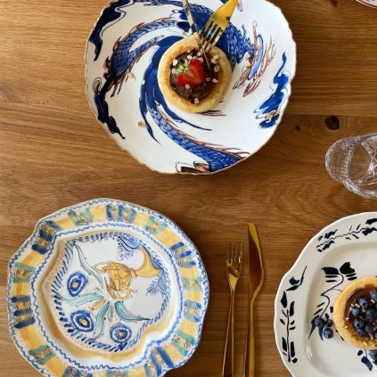 Dineerbord DIESEL CLASSICS ON ACID SPANISH YELLOW 28 cm, geel, porselein, Seletti