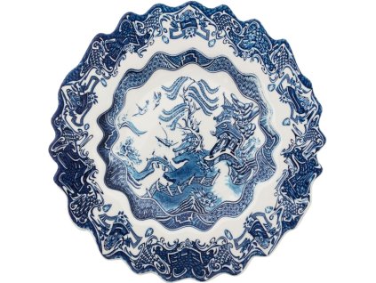Dessertbord DIESEL CLASSICS ON ACID WILLOWAVE 21 cm, blauw, porselein, Seletti