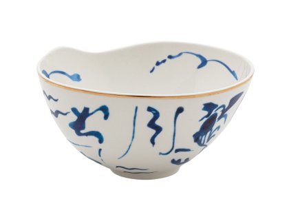 Serveerschaal DIESEL CLASSICS ON ACID KOI 18 cm, wit/blauw, porselein, Seletti