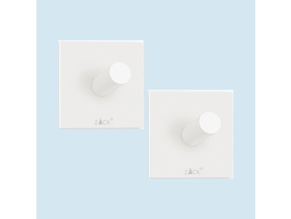 Handdoekhaakje 4 cm, set van 2, wit, roestvrij staal, Zack