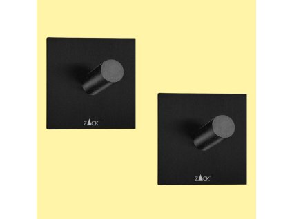 Handdoekhaakje 4 cm, set van 2, zwart, roestvrij staal, Zack