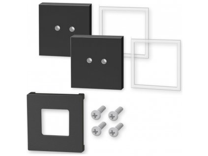 Montageset CARVO, set van 2, zwart, roestvrij staal, Zack