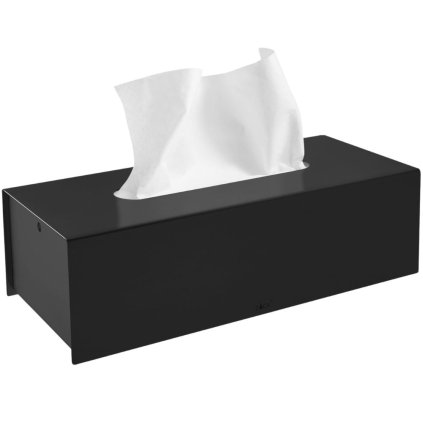 Tissuedispenser PURO 25 cm, zwart, roestvrij staal, Zack