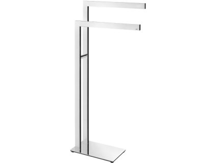 Vrijstaand handdoekenrek LINEA 80 cm, dubbel, gepolijst, roestvrij staal, Zack