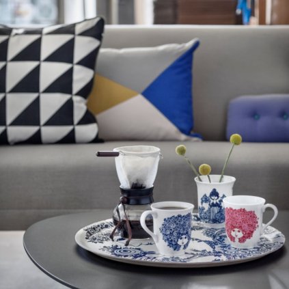 Theekopje ROSALINDE 350 ml, blauw, porselein, Bjørn Wiinblad