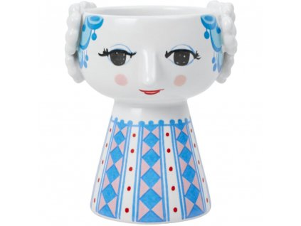 Stompkaarshouder EVA 9 cm, blauw, keramiek, Bjørn Wiinblad