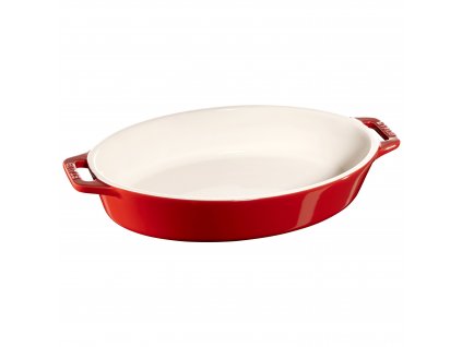 Ovenschaal 23 cm, rood, keramiek, Staub