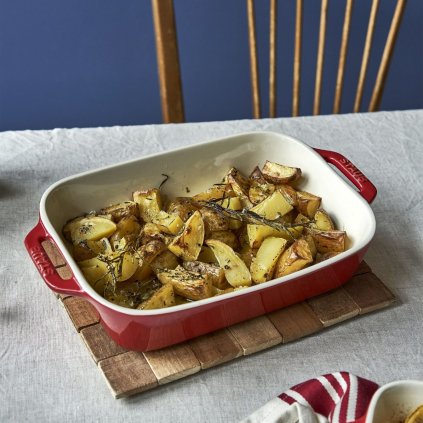 Ovenschaal 20 x 15 cm, rood, keramiek, Staub