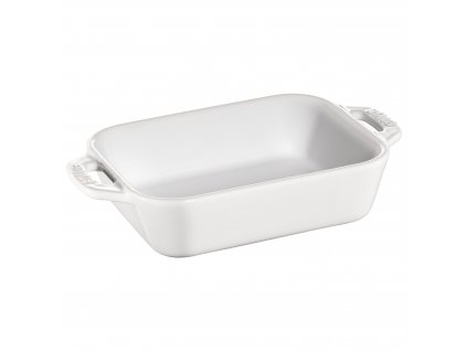 Ovenschaal 14 x 11 cm, wit, keramiek, Staub