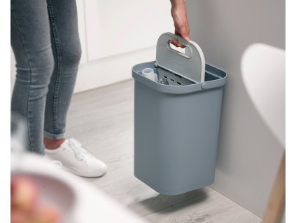 Prullenbak GORECYCLE 30109 14 l, voor gesorteerd afval, grijs, Joseph Joseph