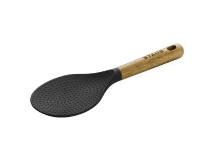 Pollepel 22 cm, voor rijst, bruin, siliconen, Staub