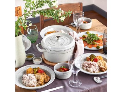 Besteksteun, set van 4 stuks, grijs, keramiek, Staub