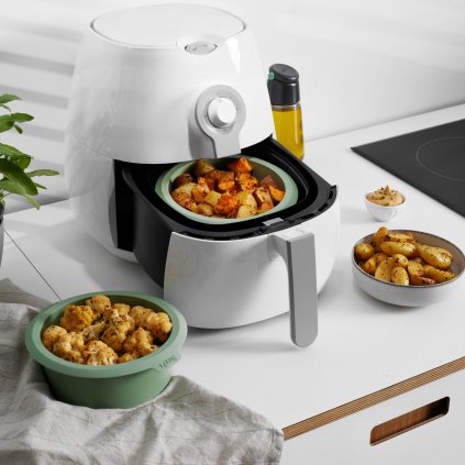 Airfryer bakvorm 15 cm, groen, siliconen, Lékué