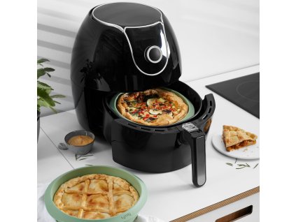 Airfryer bakvorm 20 cm, groen, silicone, Lékué