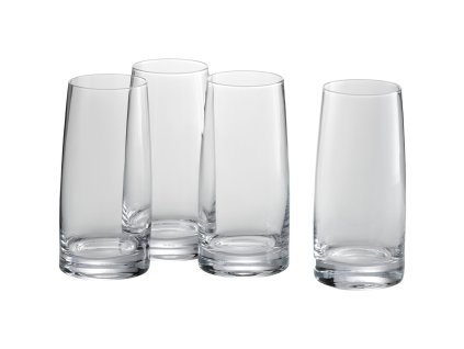 Longdrinkglazen KINEO 360 ml, set van 4 stuks, helder, glas, WMF