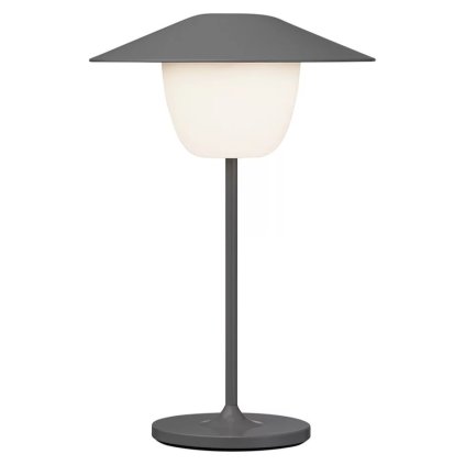 Draagbare tafellamp ANI MINI 21 cm, LED, warm grijs, aluminium, Blomus