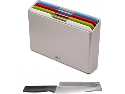 Snijplank FOLIO 98995 30 x 20 cm, set van 4 stuks + keukenmes, kunststof, Joseph Joseph