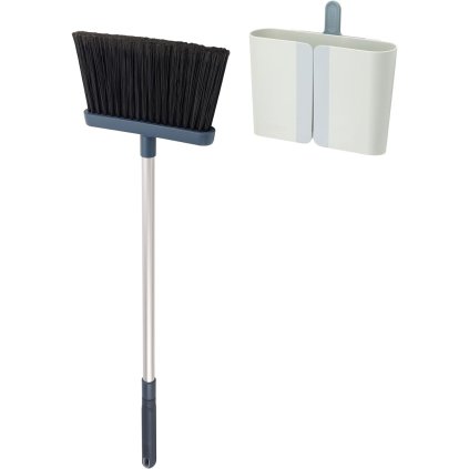 Bezem met wandhouder CLEANSTORE 65002 94 cm, blauw, kunststof, Joseph Joseph