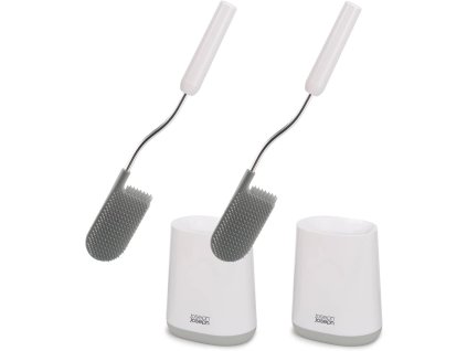 Toiletborstel met houder FLEX LITE 70523 42 cm, set van 2, wit, kunststof, Joseph Joseph