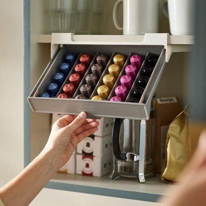 Voorraaddoos voor koffiepods CUPBOARDSTORE 851667 27 cm, grijs, kunststof, Joseph Joseph