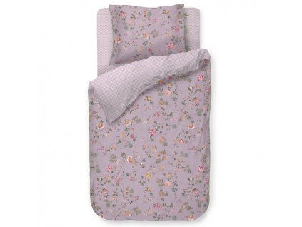 Eenpersoons beddengoedset LA DOLCE VITA 140 x 200 cm, paars, perkal katoen, Pip Studio