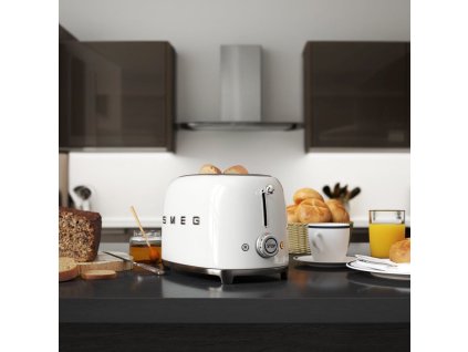 Broodrooster TSF01WHEU, 2 sleuven, wit, Smeg