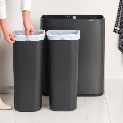 Touch prullenbak BO TOUCH BIN 2 x 30 l, confident grey, staal, Brabantia