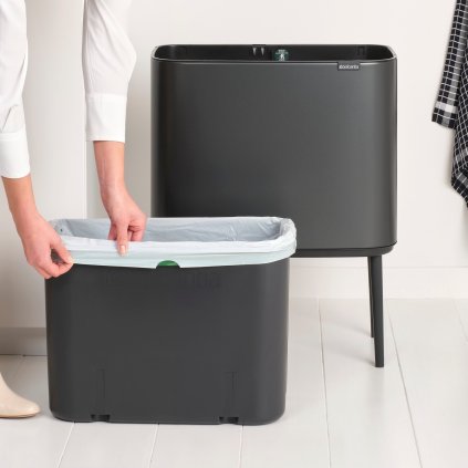 Touch prullenbak BO TOUCH BIN 36 l, confident grey, staal, Brabantia
