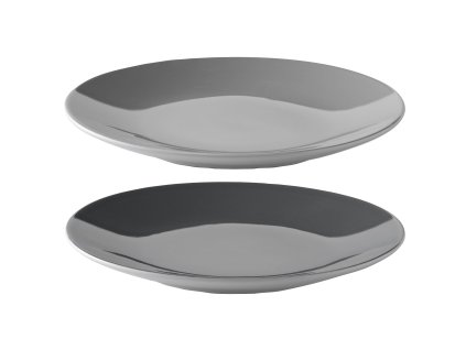 Dineerbord EMMA 22 cm, set van 2 stuks, grijs, keramiek, Stelton
