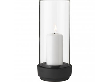 Windlicht  HURRICANE 24 cm, zwart, keramiek, Stelton
