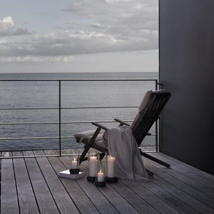 Windlicht HURRICANE 28 cm, zwart, keramiek, Stelton