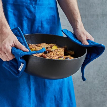 Pannenlap NEAT, set van 2, blauw, katoen, Nicolas Vahé