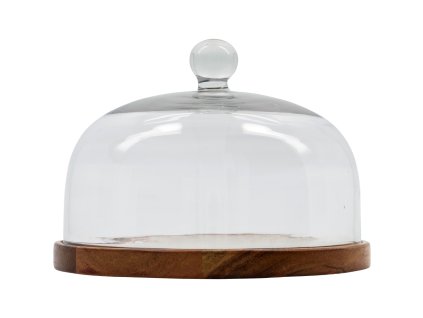 Serveerplank met stolp FROMAGE 18 cm, bruin, hout, Nicolas Vahé