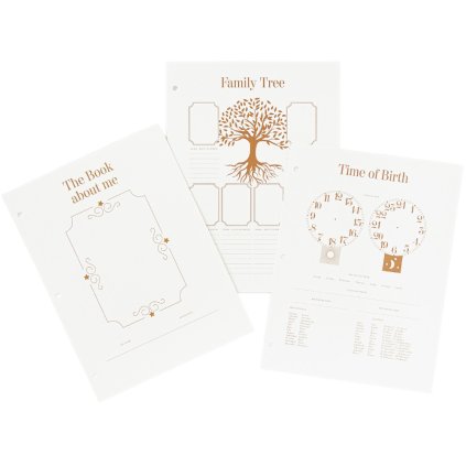 Navulpapier voor fotoalbum BABY 21 x 28 cm, 10 stuks, wit, Printworks