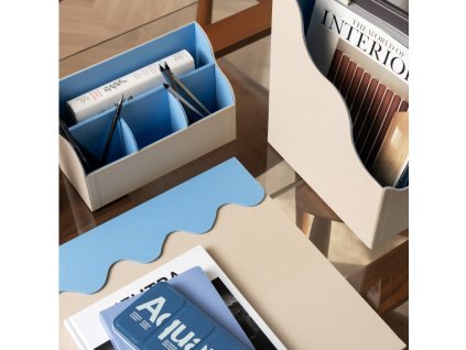 Bureau-organizer 17 x 26 cm, beige/blauw, Printworks
