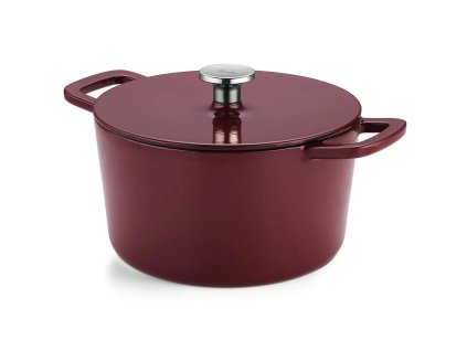 Braadpan MOMENTS 20 cm, bordeauxrood, gietijzer, Fissler