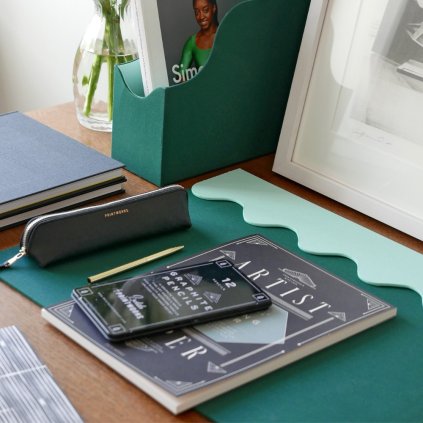 Bureau-onderlegger 40 x 50 cm, groen/turkoois, Printworks