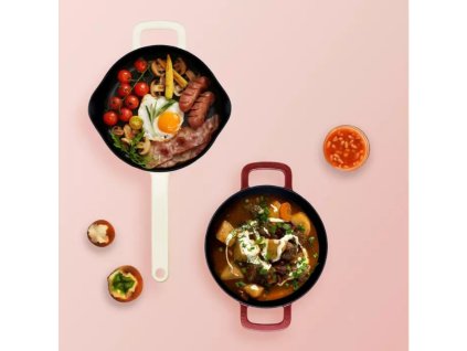 Universele koekenpan MOMENTS 24 cm, ivoorwit, gietijzer, Fissler