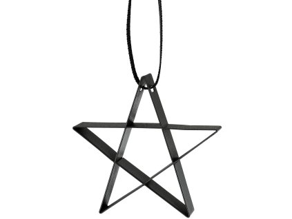 Kerstdecoratie FIGURA 6 cm, ster, zacht zwart, roestvrij staal, Stelton