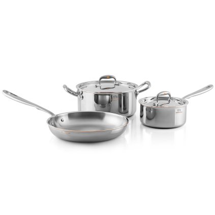 Pannenset CON CUORE, 5-delig, zilver, koper, Ruffoni