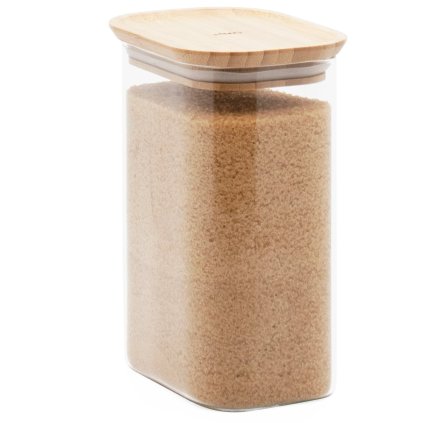 Voorraadbus PKV-068 1,2 l, glas / bamboe, Pebbly
