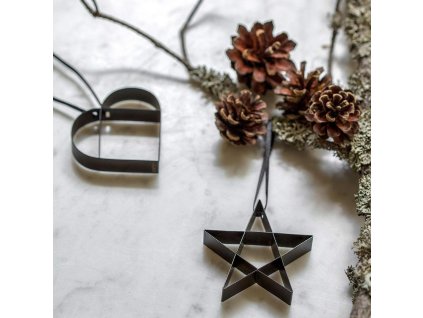 Kerstdecoratie FIGURA 5,5 cm, kerstboom, zacht zwart, roestvrij staal, Stelton