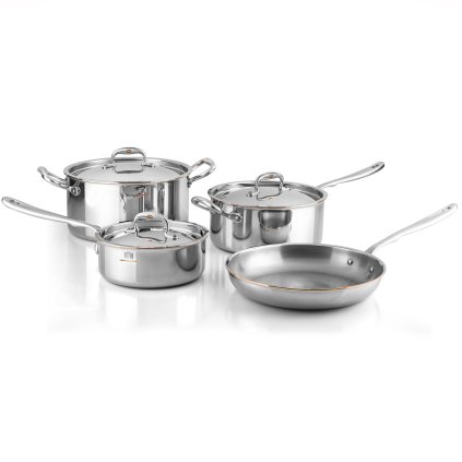Pannenset CON CUORE,  7-delig, zilver, koper, Ruffoni
