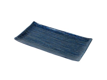 Serveerbord CONTOUR 24 x 15 cm, blauw, keramiek, MIJ