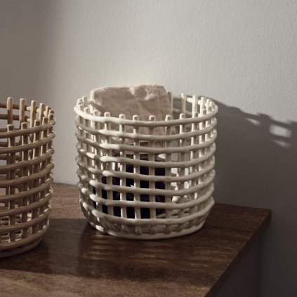 Fruitmand 23,5 x 21 cm, wit, keramiek, stevig LIVING