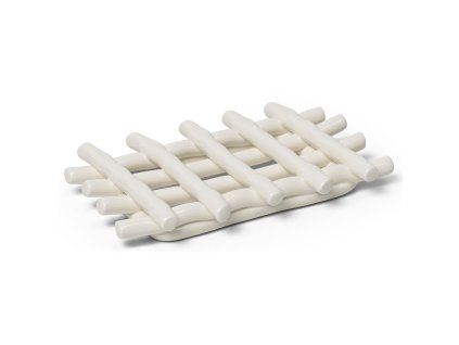 Zeepbakje 14,5 cm, wit, aardewerk, stevig LIVING