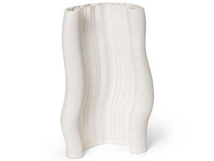 Vaas MOIRE 30 cm, wit, aardewerk, stevig LIVING