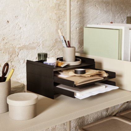 Bureau-organizer 2X2 28 cm, zwart, ijzer, stevig LIVING