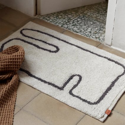 Badmat LAY 50 x 70 cm, wit, katoen, stevig LIVING