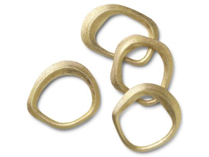 Servetring FLOW 7 cm, set van 4 stuks, messing, stevig LIVING